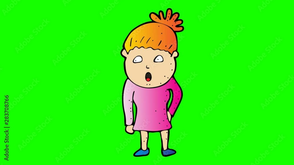 animated casual woman character . green screen 2D animation animated casual woman character . green screen 2D animation