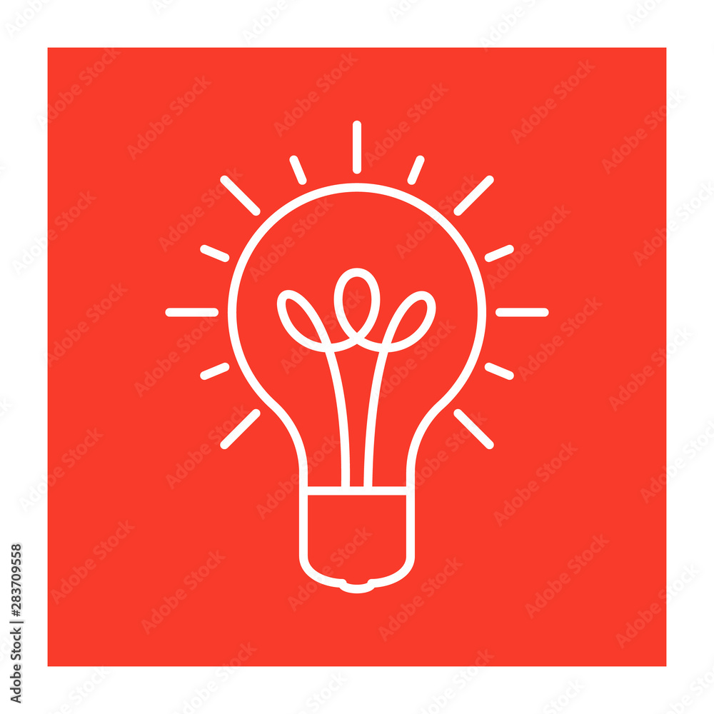 Fototapeta premium Innovative idea modern stylish icon with light bulb