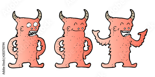 Explainer character design with theme of monster