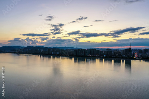 panoramic city skyline in hangzhou china