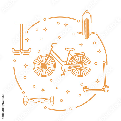 Bike, segway, mono-wheel, scooter, gyroscooter.