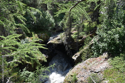 Martell, Martelltal, Schlucht, Klamm, Vinschgau, Südtirol, Plima, Plima-Schlucht, Schluchtenweg, Wasser, Fluss, reißend, fließen, Strömung, Gefälle, Fels, Stein, Steil, Aussicht, Stufe, Stufen, Plattf photo