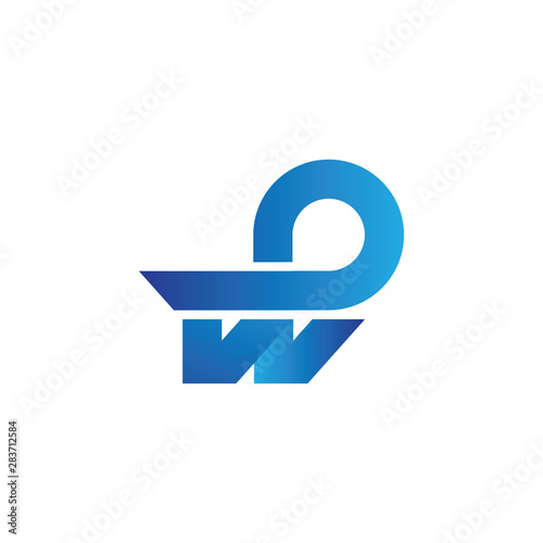 PW Or WP Letter logo design template