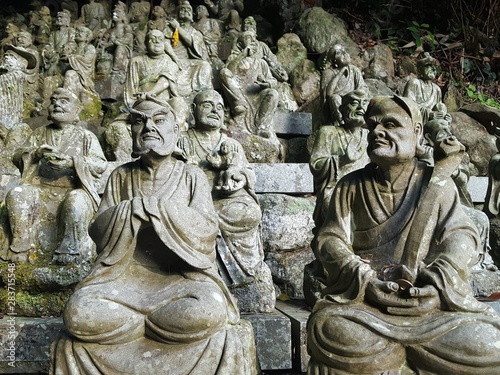 Buddha statues close up