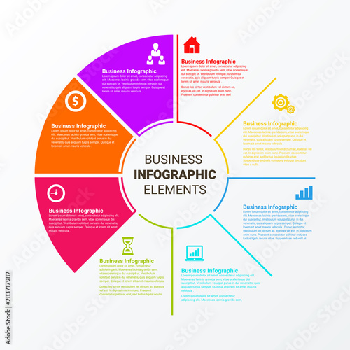 Abstract infographics number options template. Vector illustration. Business data visualization. Process chart. Abstract elements of graph, diagram with steps, options, parts or processes.