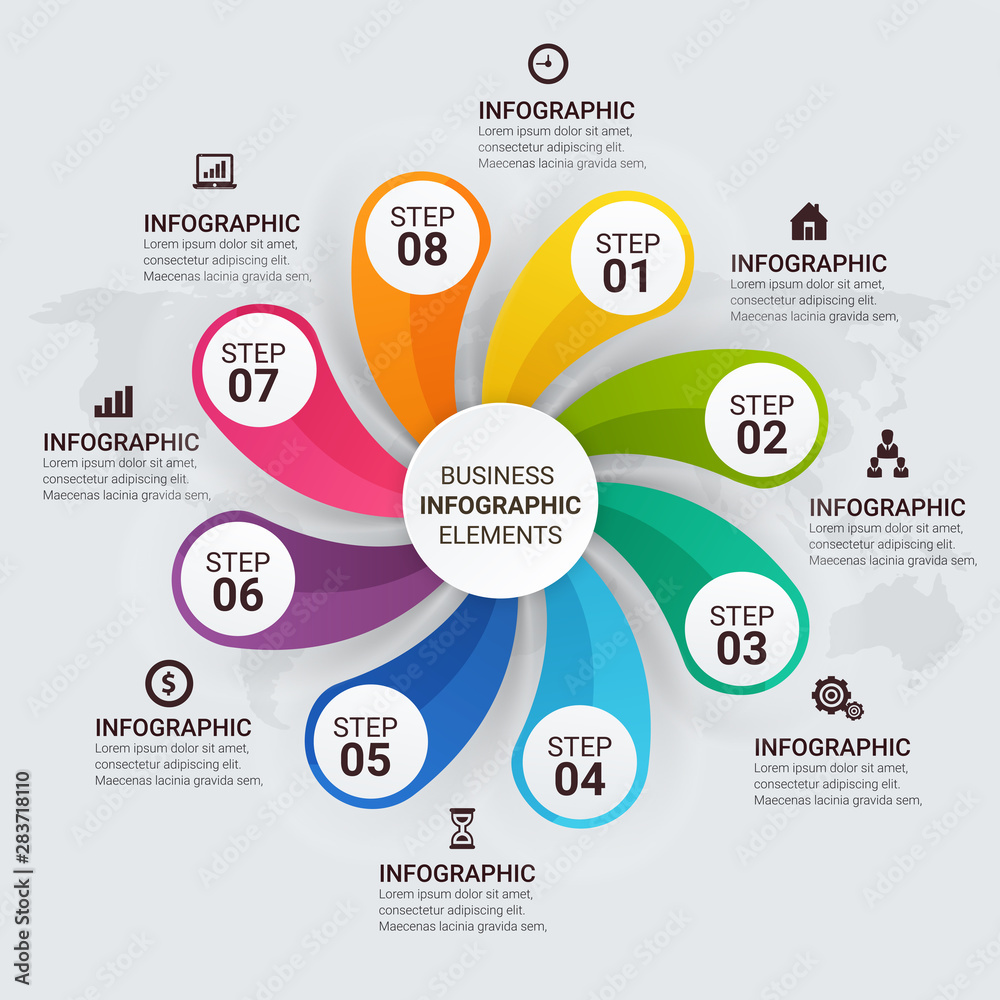 Abstract infographics number options template. Vector illustration. Business data visualization. Process chart. Abstract elements of graph, diagram with steps, options, parts or processes. Abstract infographics number options template. Vector illustration. Business data visualization. Process chart. Abstract elements of graph, diagram with steps, options, parts or processes.