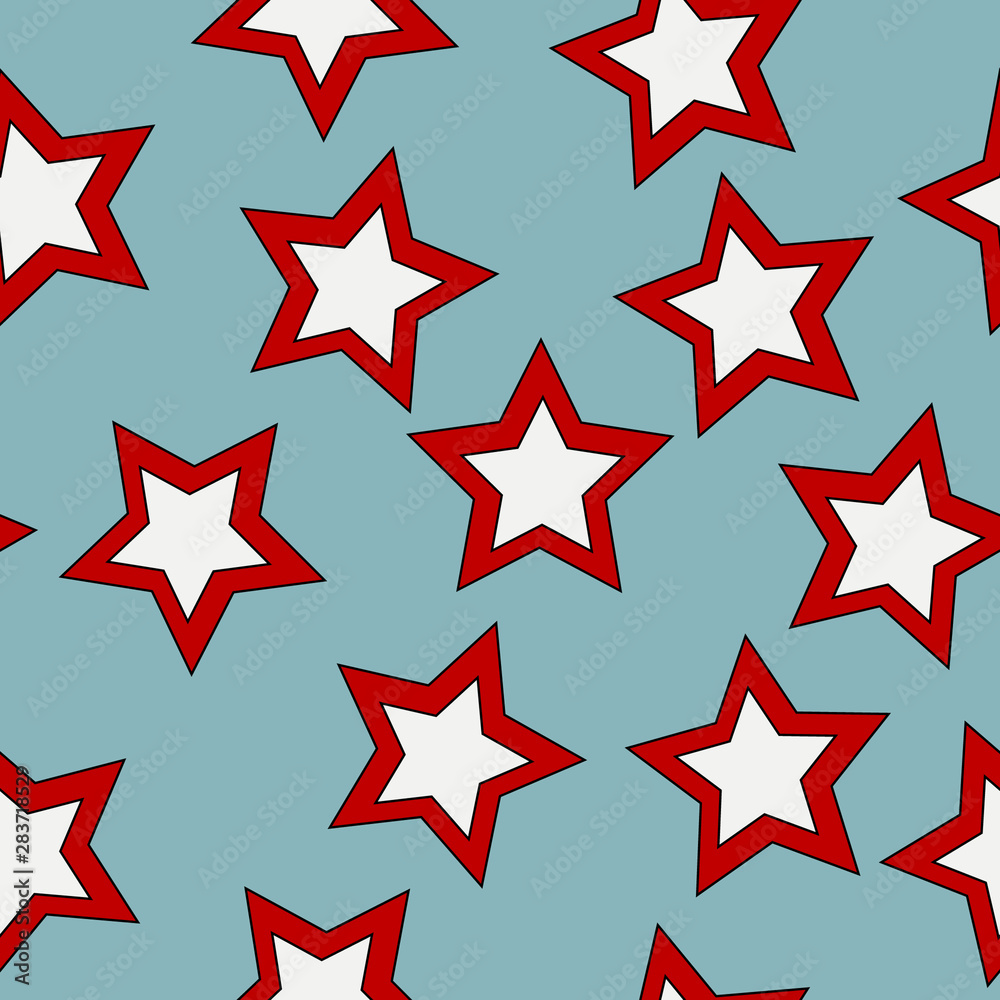 Seamless pattern with stars on blue background Seamless pattern with stars on blue background