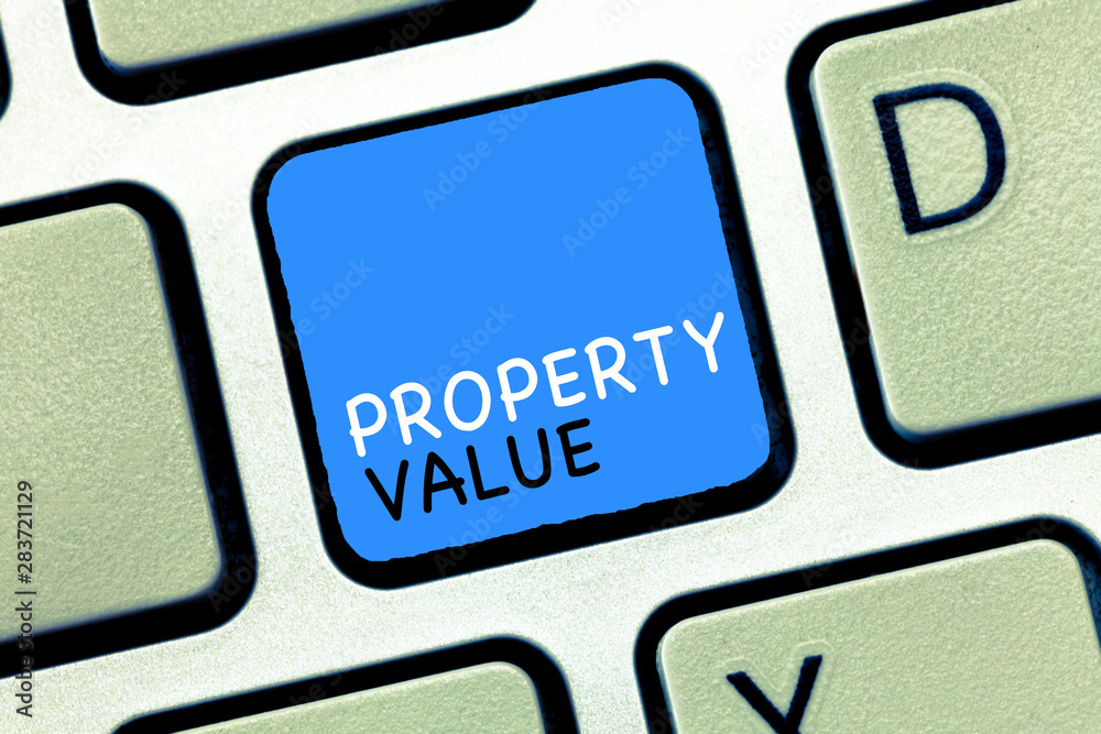 Writing note showing Property Value. Business photo showcasing Worth of a land Real estate appraisal Fair market price. Writing note showing Property Value. Business photo showcasing Worth of a land Real estate appraisal Fair market price.