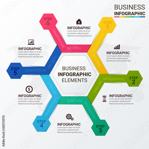 Abstract infographics number options template. Vector illustration. Business data visualization. Process chart. Abstract elements of graph, diagram with steps, options, parts or processes.