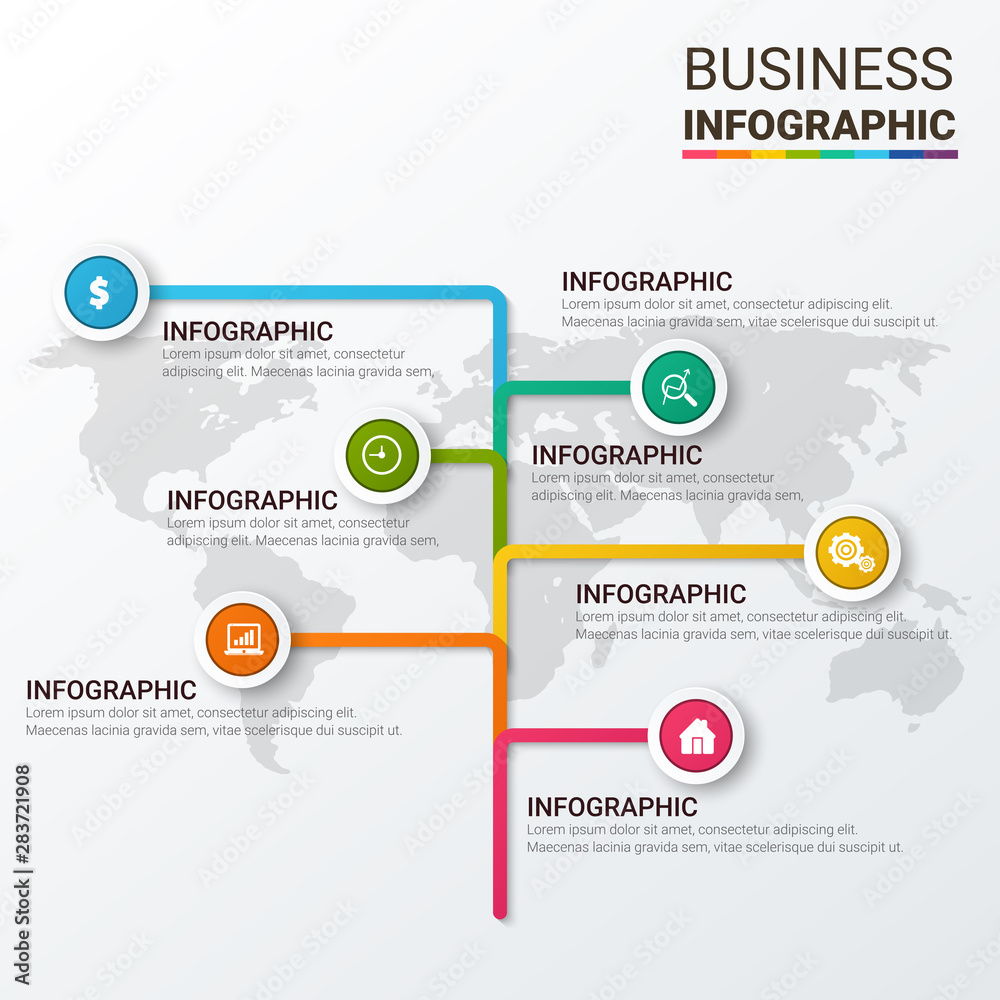 Naklejka premium Abstract infographics number options template. Vector illustration. Business data visualization. Process chart. Abstract elements of graph, diagram with steps, options, parts or processes.