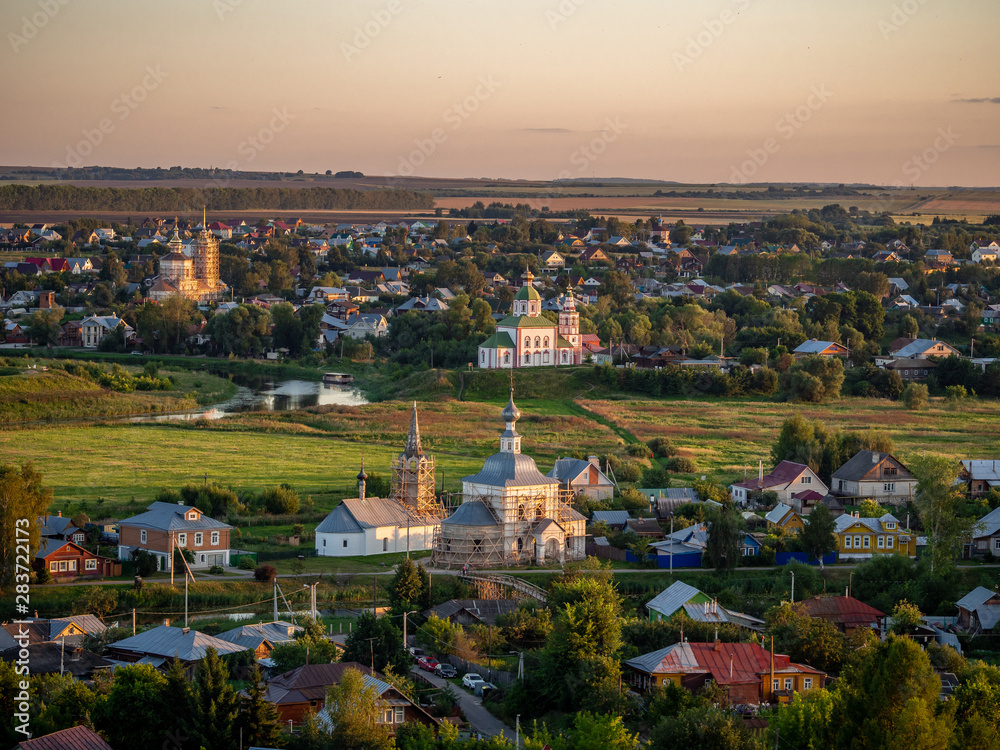 View of Suzdal at sunset