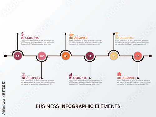 Abstract infographics number options template. Vector illustration. Business data visualization. Process chart. Abstract elements of graph, diagram with steps, options, parts or processes.