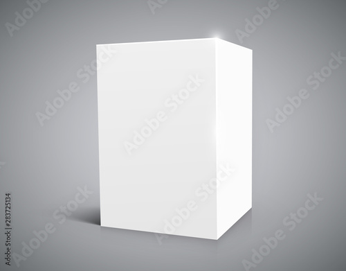 Blank white cube isolated on white background. © hobbitfoot