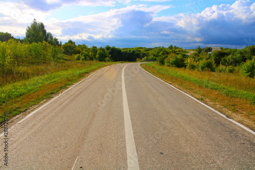 road and blue sky