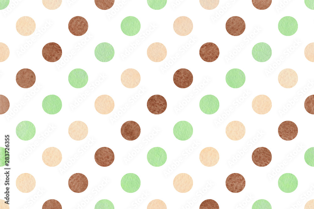 Watercolor polka dot background.