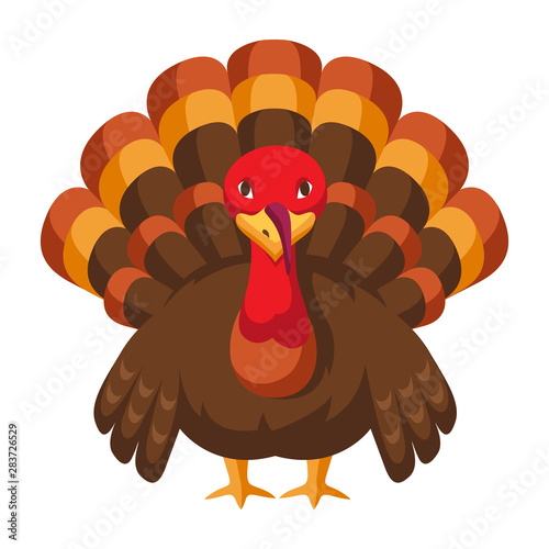 Happy Thanksgiving illustration of turkey.