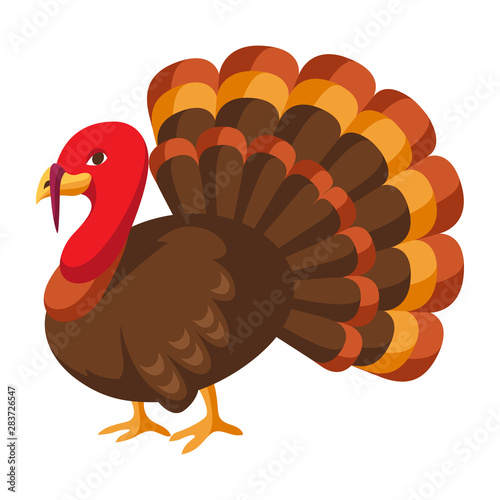 Happy Thanksgiving illustration of turkey.
