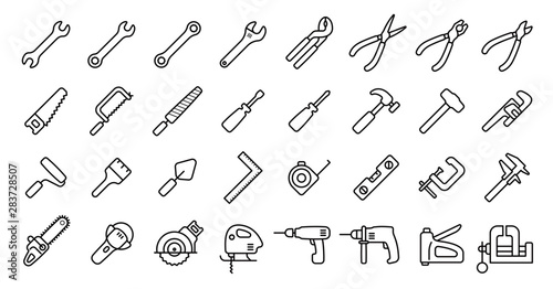 Tool Icon Set (Thin Line Version)