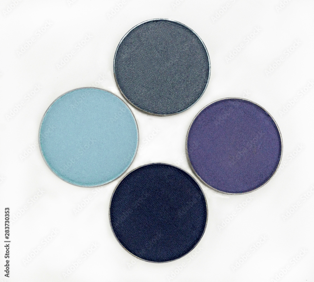 eye shadow blue palette on white background 