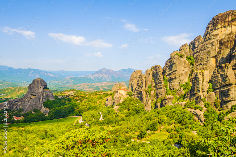 Rocky landscape in Meteora Greece