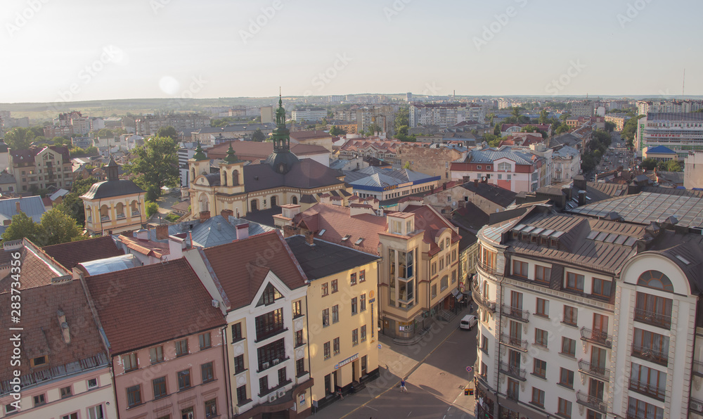 Tourist walk around the city. View of the city of Ivano-Frankivsk, the sights of the city. Tourist walk around the city. View of the city of Ivano-Frankivsk, the sights of the city.