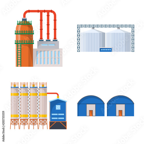 Vector design of industry and building symbol. Collection of industry and construction vector icon for stock.