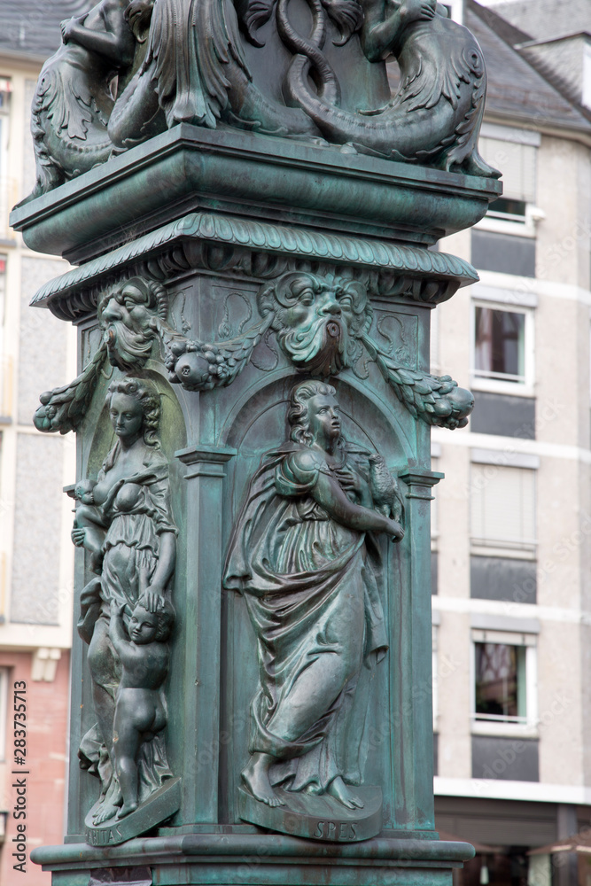 Justitiabrunnen Fountain by Manskopf (1887), Romerberg Square; Frankfurt