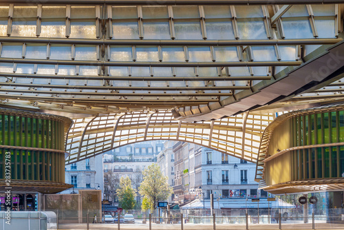 Fototapeta Naklejka Na Ścianę i Meble -  PARIS, FRANCE - MARCH 31, 2019: Forum des Halles was the second most visited shopping mall in the Paris region with 42 million visitors
