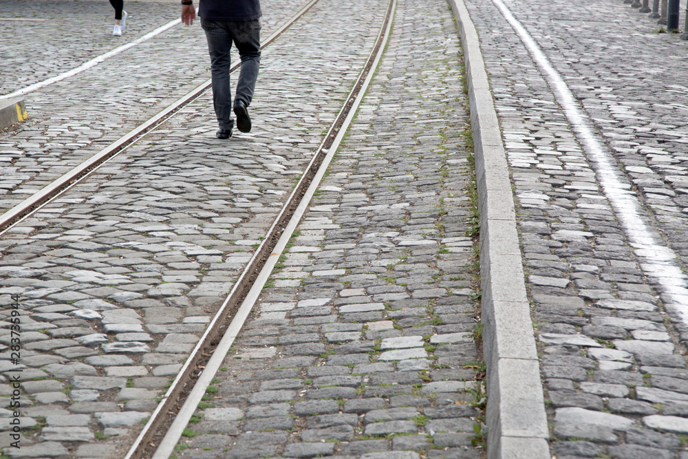 Railway Track and Pedestrian, Frankfurt