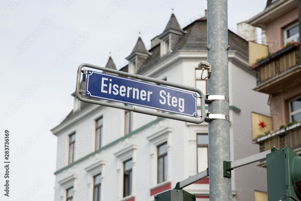Eiserner Steg Bridge Sign, Frankfurt Eiserner Steg Bridge Sign, Frankfurt