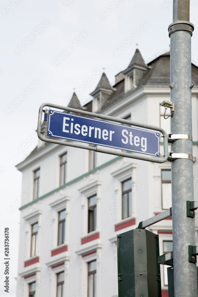 Eiserner Steg Bridge Sign, Frankfurt Eiserner Steg Bridge Sign, Frankfurt