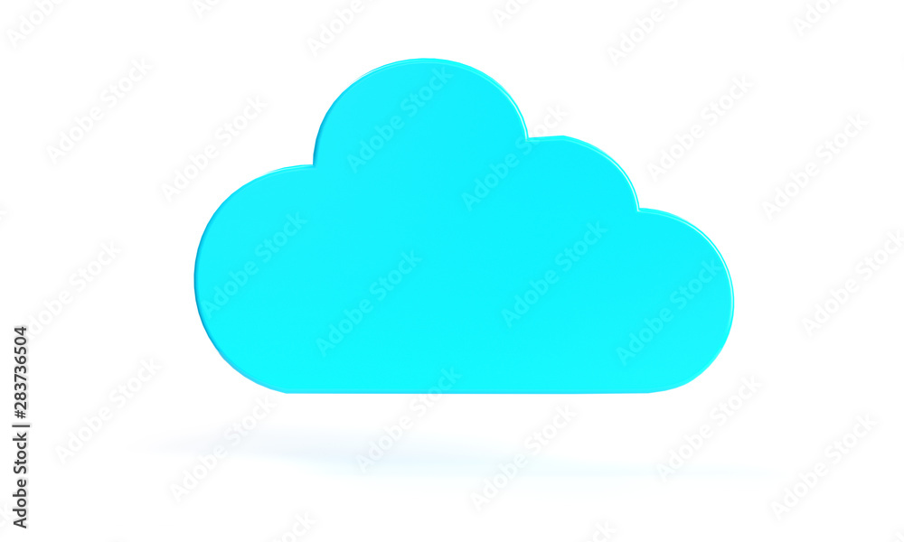 Cloud Computing Symbol Isolated. 3D rendering Cloud Computing Symbol Isolated. 3D rendering