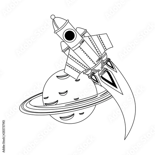 universe space galaxy astronomy cartoon in black and white