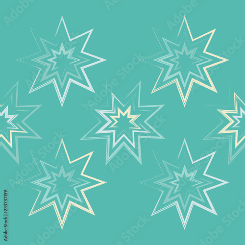 Seamless vector background. Ornament with Stars. Mosaic of ethnic figures. Hand drawing. Can be used for wallpaper, textile, invitation card, wrapping, web page background.
