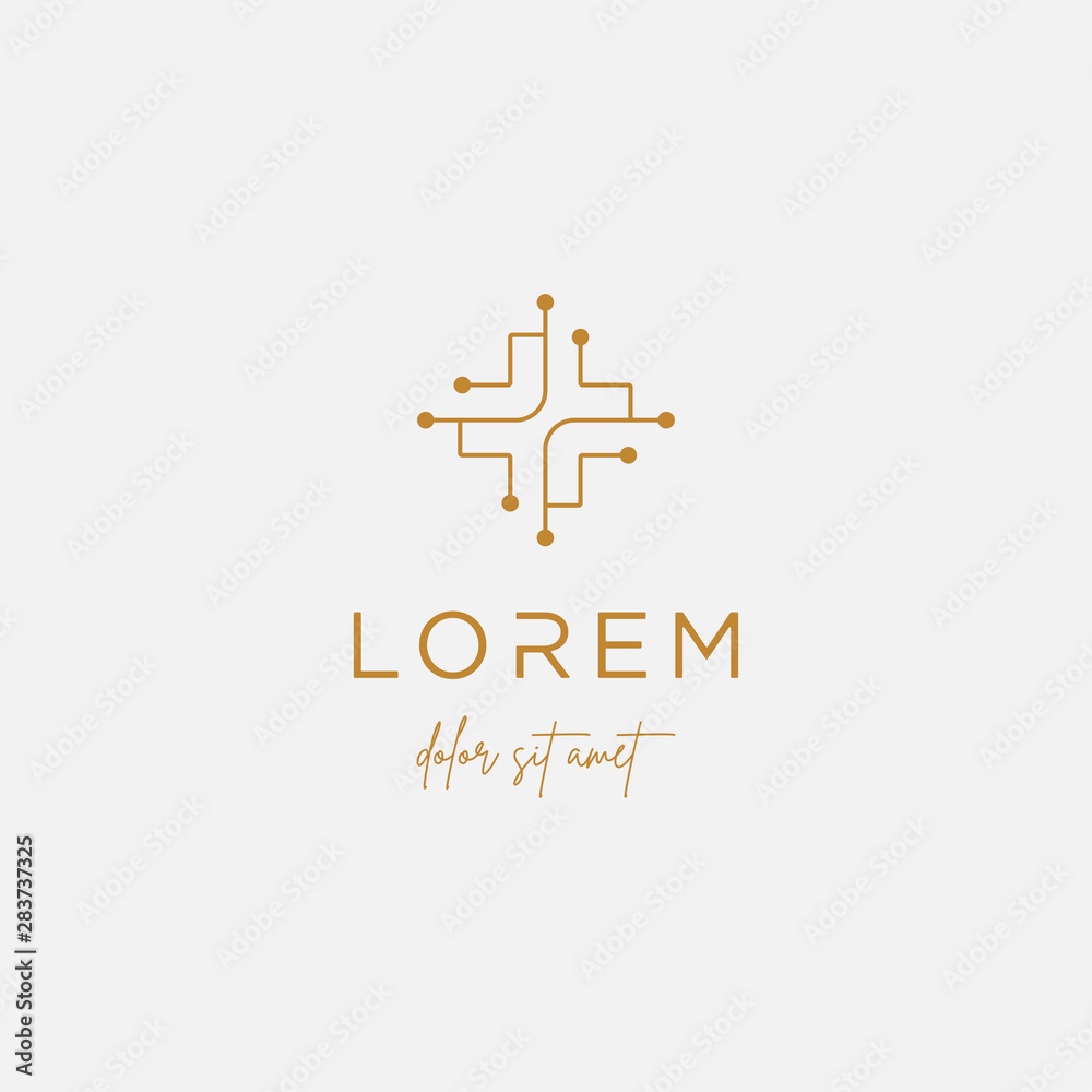 Fotografie cross medical logo design vector isolated icon