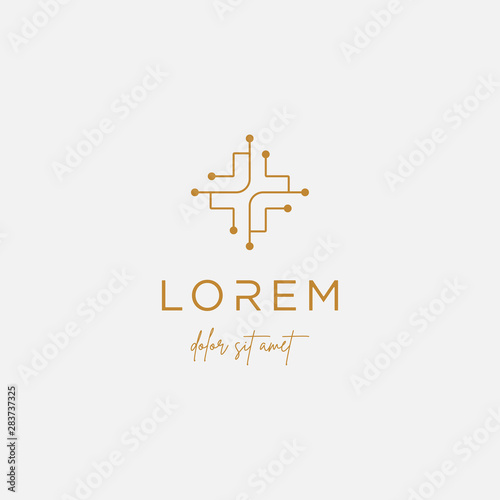 cross medical logo design vector isolated icon