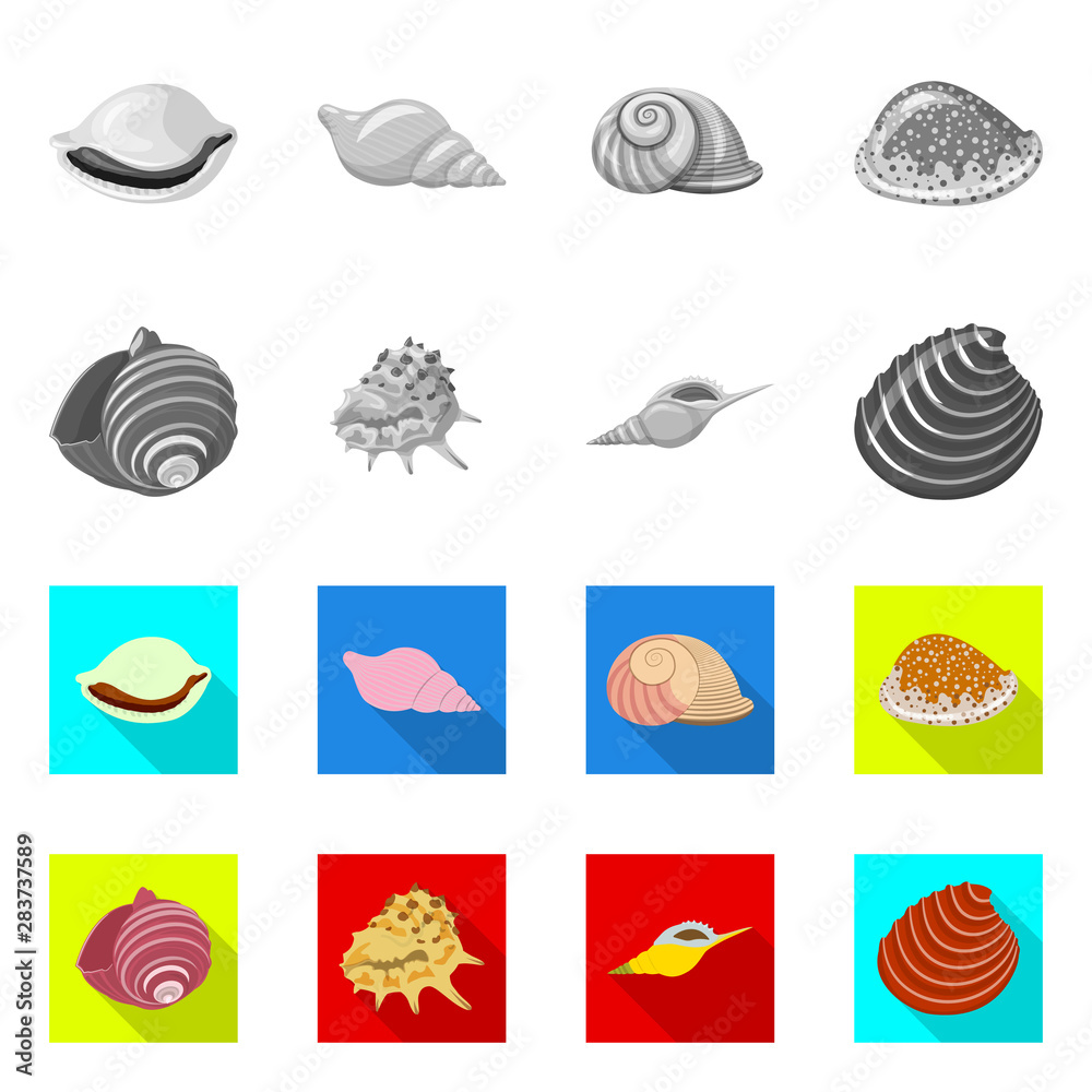 Isolated object of animal and decoration icon. Set of animal and ocean vector icon for stock. Isolated object of animal and decoration icon. Set of animal and ocean vector icon for stock.