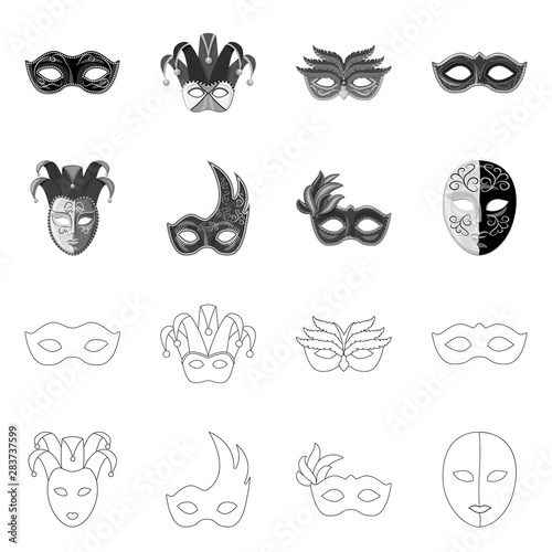 Vector illustration of luxury and celebration logo. Collection of luxury and hide stock vector illustration.