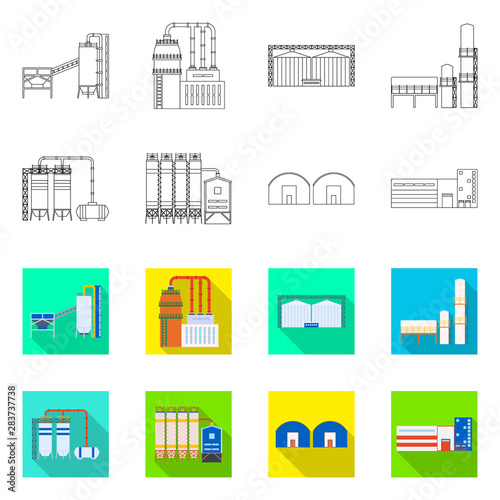 Vector illustration of production and structure logo. Collection of production and technology vector icon for stock.