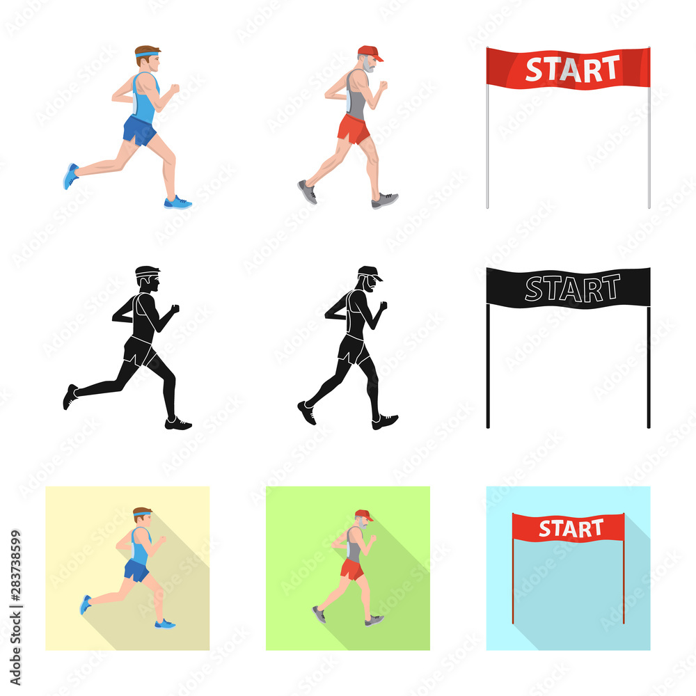 Vector design of sport and winner symbol. Collection of sport and fitness stock vector illustration.