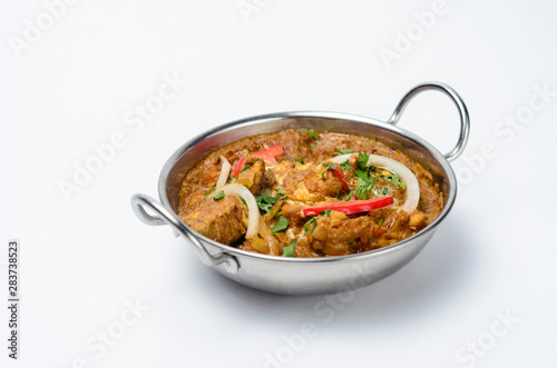 Chicken Kadai/ Indian Food based on chicken and vegetables - prepared in a traditional pan called kadai