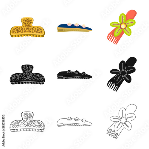 Vector design of beauty and fashion sign. Set of beauty and female stock vector illustration.