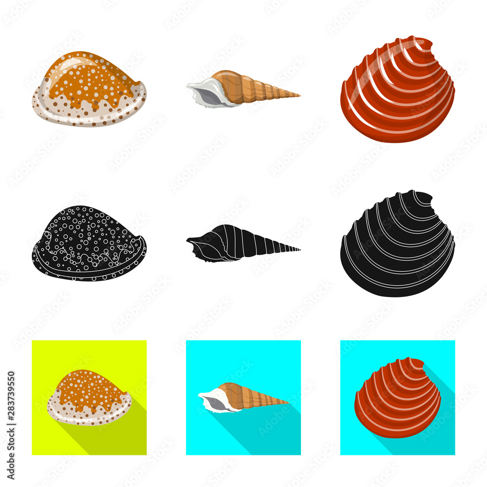 Vector design of animal and decoration icon. Collection of animal and ocean vector icon for stock.