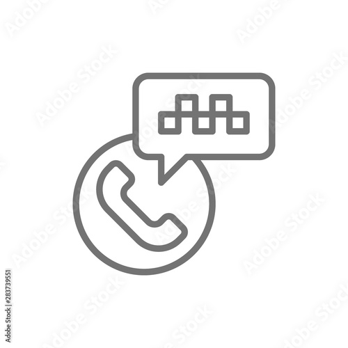 Taxi call center line icon. Isolated on white background