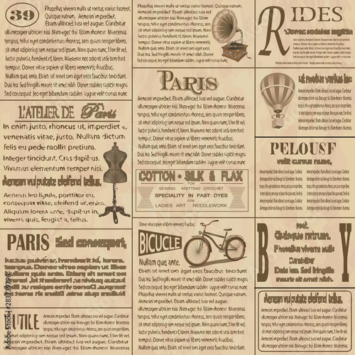 Old newspaper  french background.