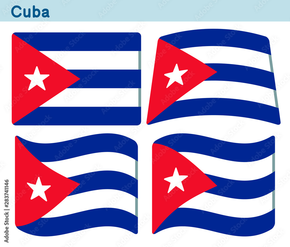 キューバの国旗 4個の形のアイコンデザイン Stock Vector Adobe Stock