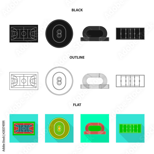 Isolated object of scheme and construction symbol. Set of scheme and bullring stock vector illustration.
