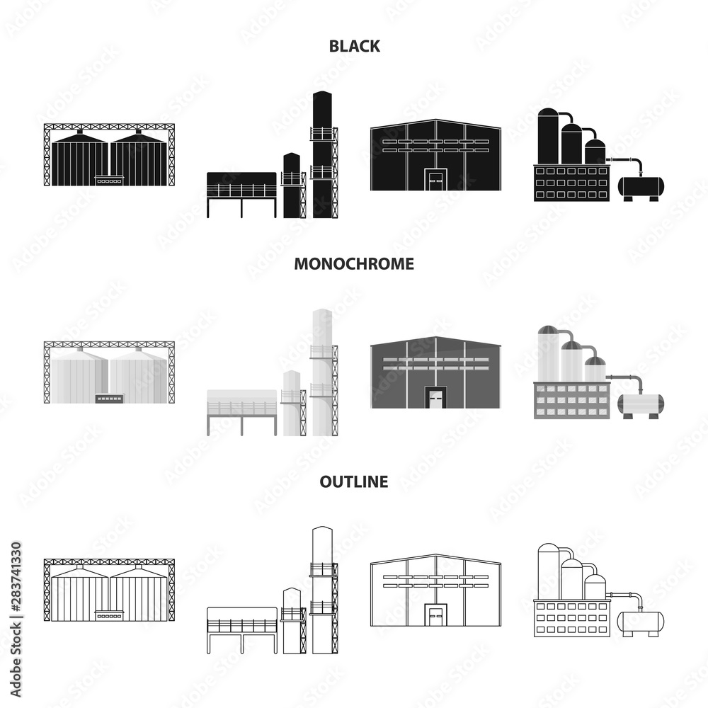 Isolated object of production and structure sign. Collection of production and technology vector icon for stock.