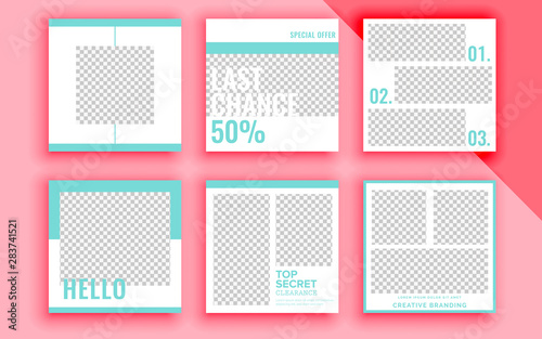 Set of sale banner template design. Vector illustration.