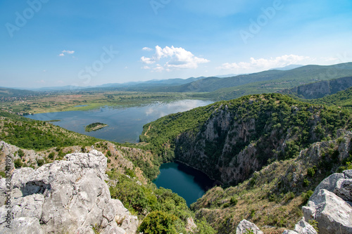 Fototapeta Naklejka Na Ścianę i Meble -  Red Lake (Crveno jezero) Blue Lake (Plavo jezero) and sourrounding lakes of Imotsko Polje, Croatia are sites of greatest landscape diversity of Europe. 
